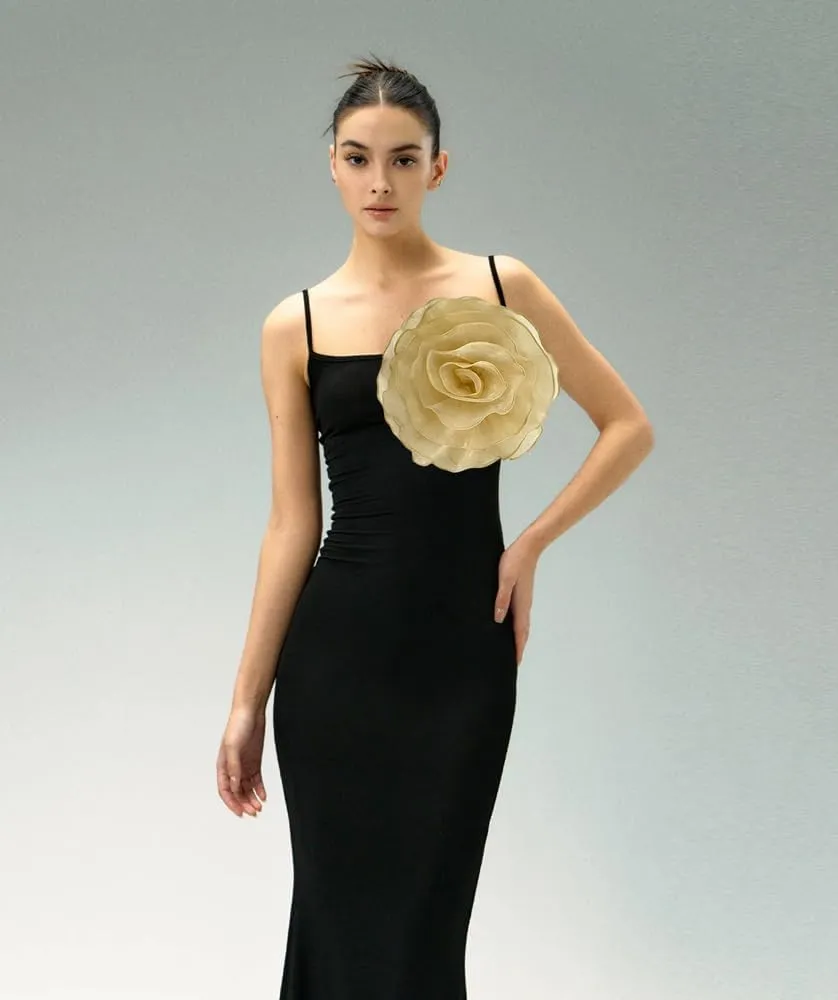10inch Extra Large Flower Brooch Pin for Women Fashion Dainty Organza Satin Fabric Big Camellia Brooches Lapel Pins Wedding Dance Party Dress Accessories Exaggerated Jewelry Gift