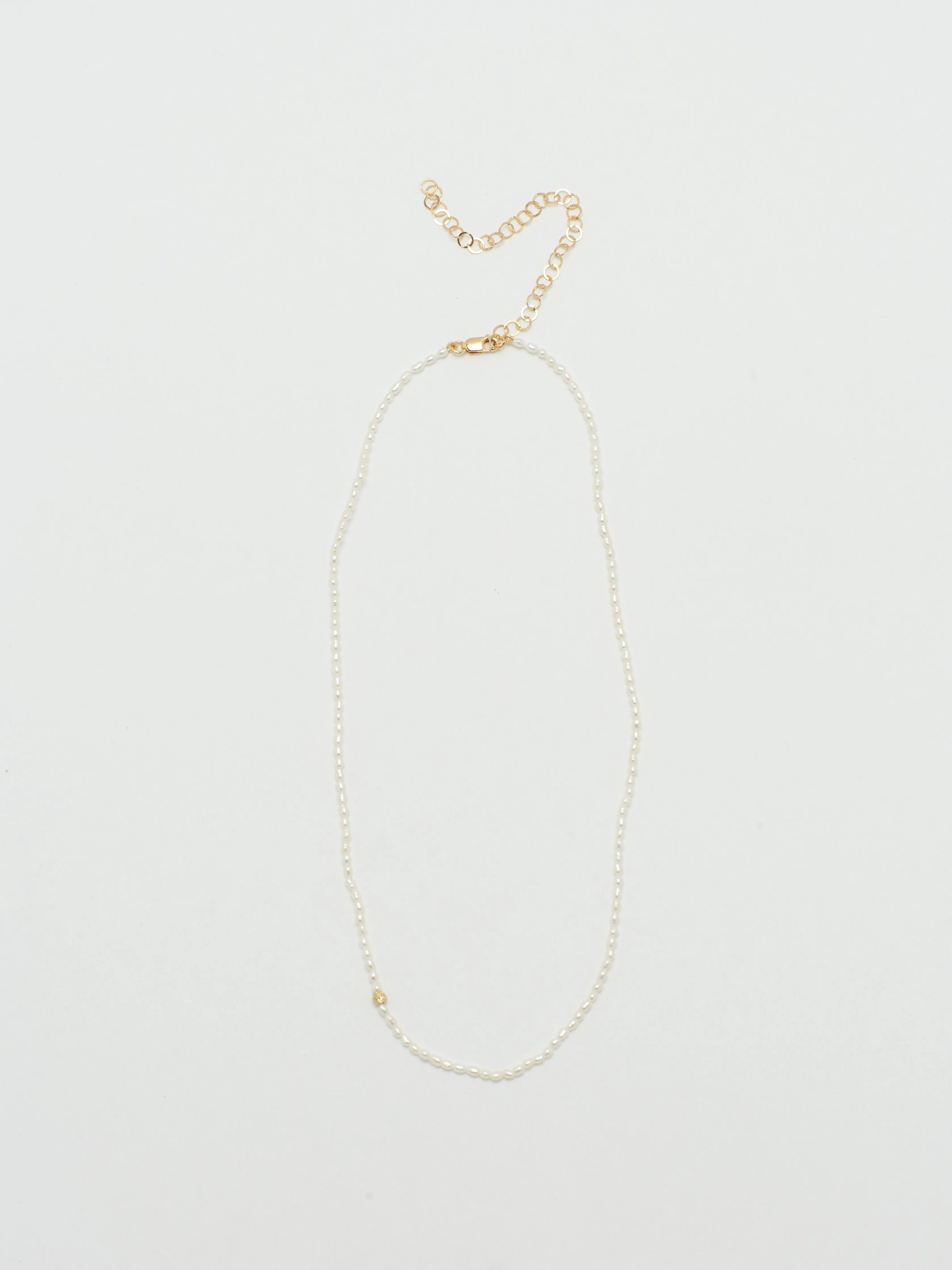 14K Diamond Pearl Necklace