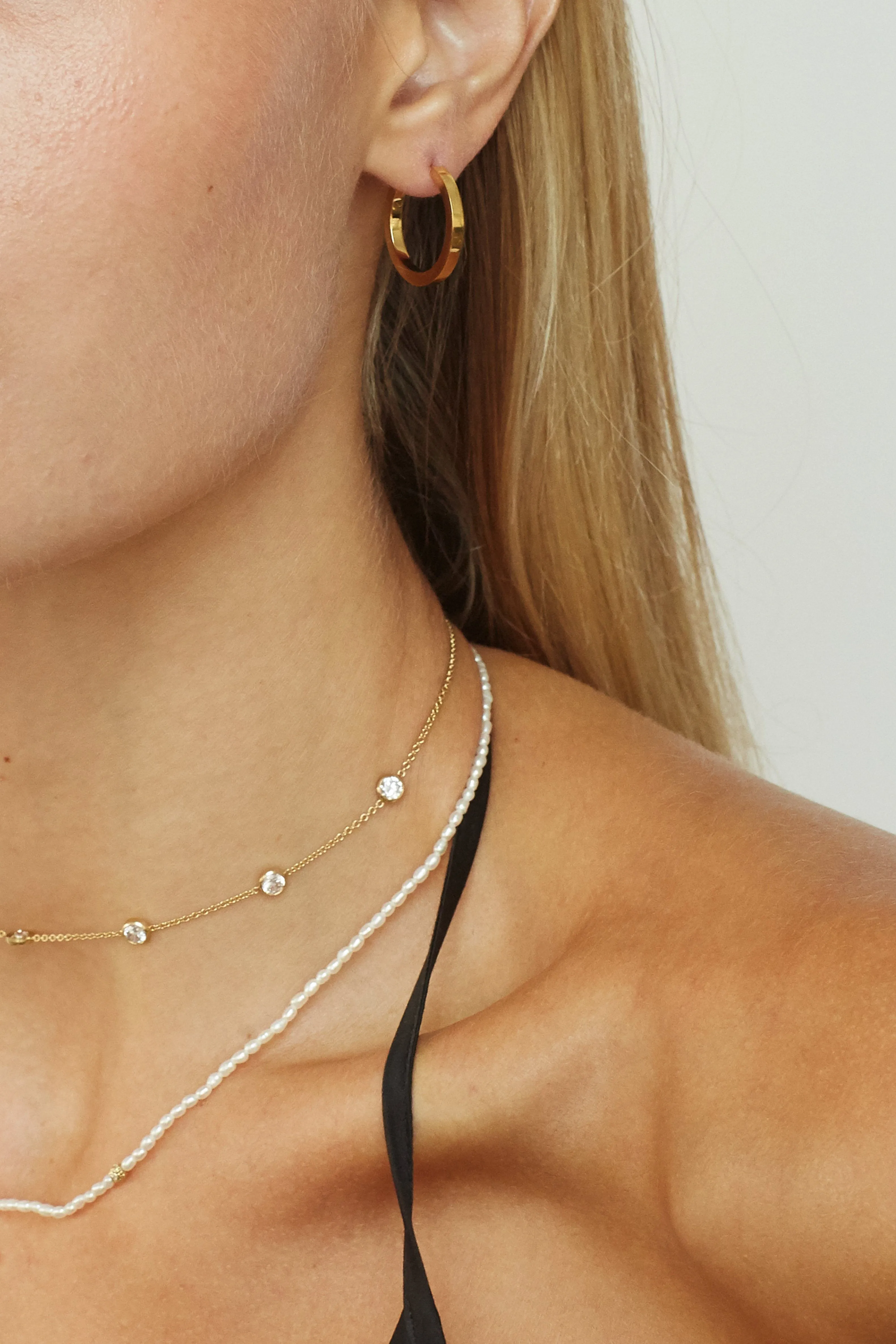 14K Diamond Pearl Necklace