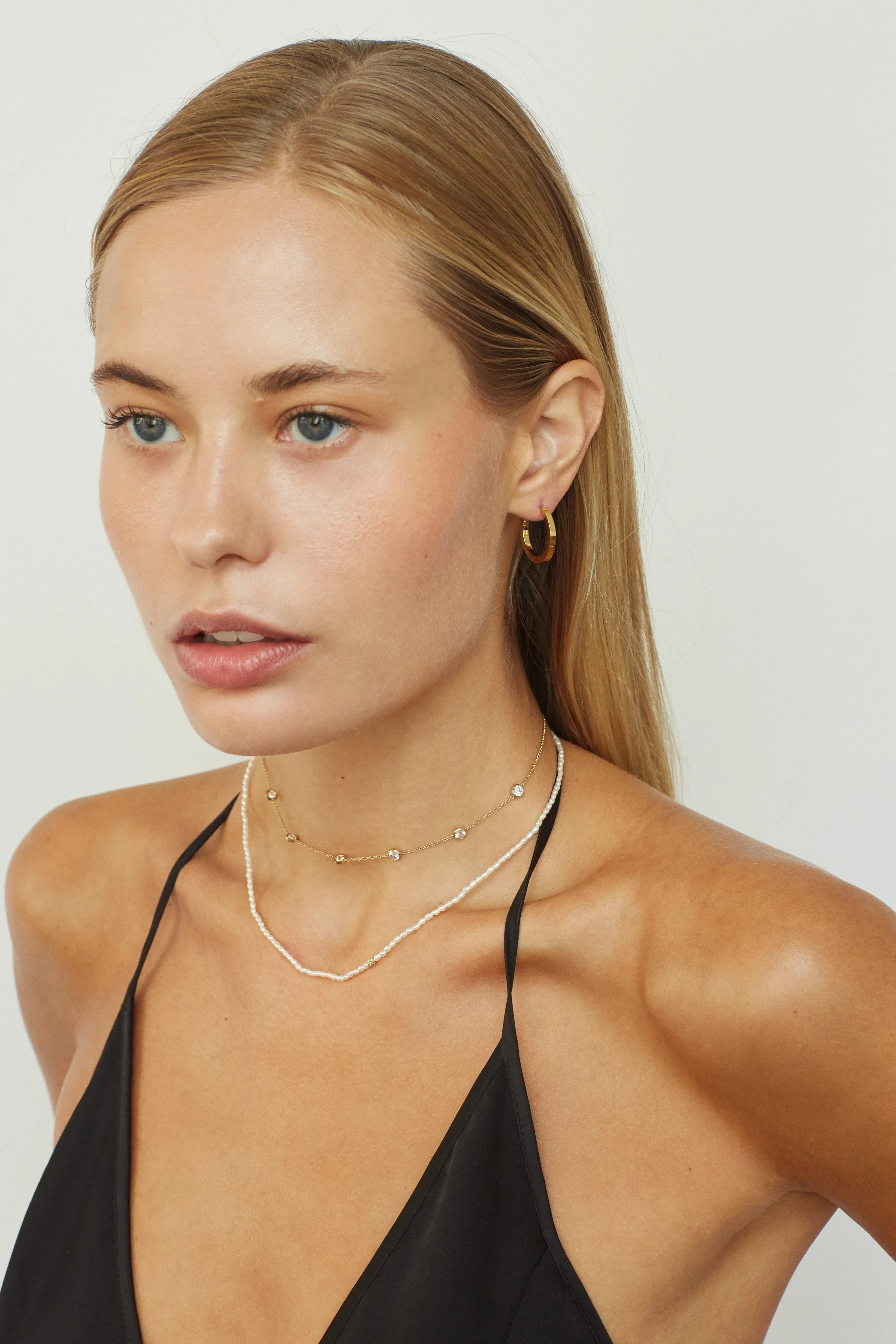 14K Diamond Pearl Necklace