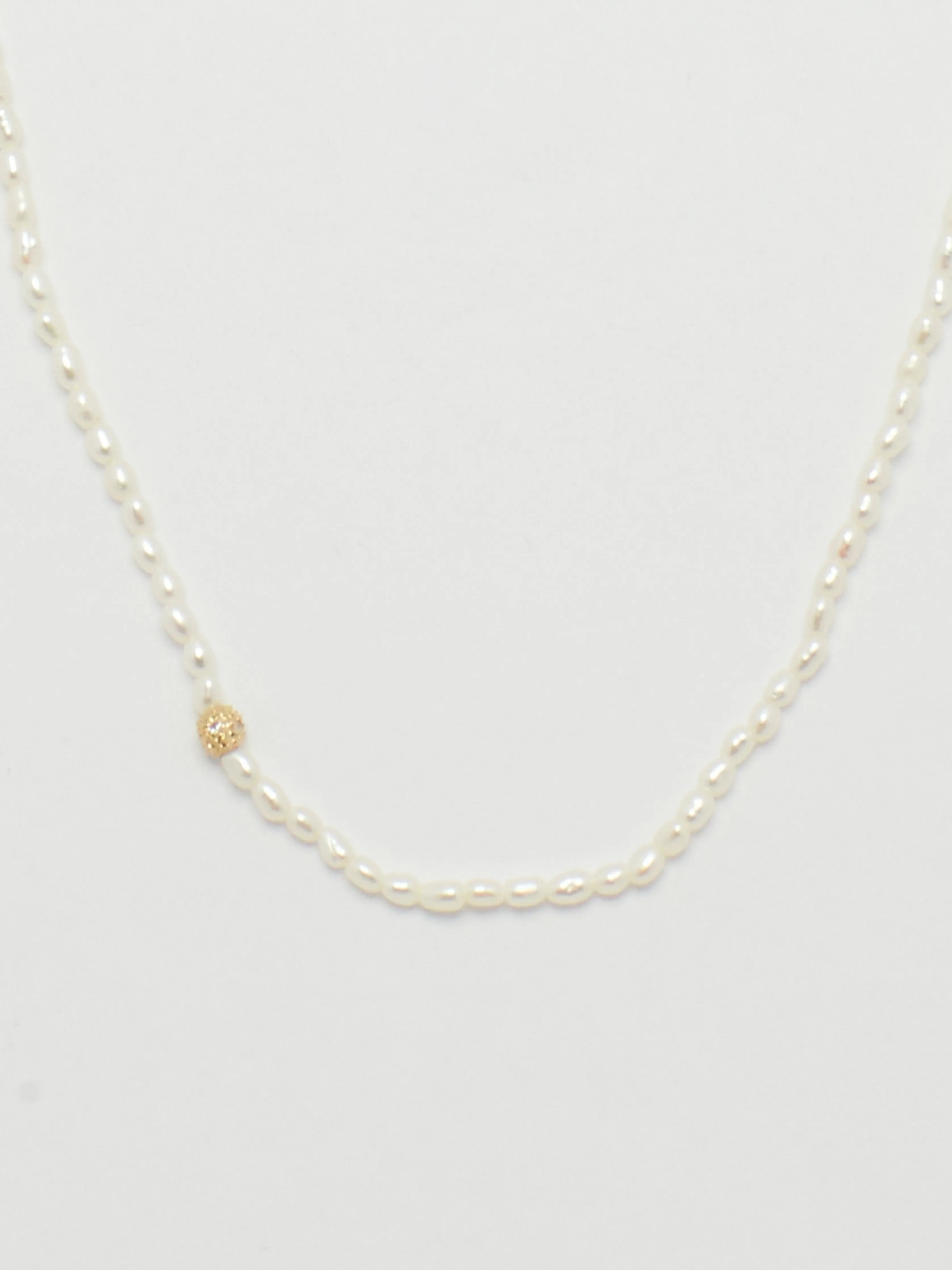 14K Diamond Pearl Necklace
