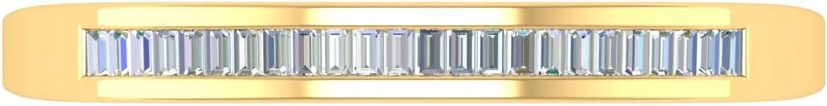 14K Gold Classic Channel Set Baguette Diamond Wedding Band (0.15 Carat) (I1-I2 Clarity)
