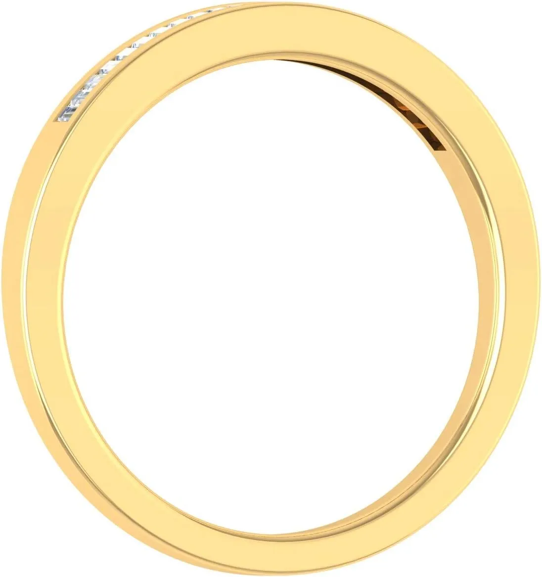 14K Gold Classic Channel Set Baguette Diamond Wedding Band (0.15 Carat) (I1-I2 Clarity)