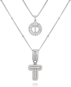14K Gold Plated Alphabet Necklace Cubic Zirconia Letter Pendant, Personalized Name Jewelry Gift for Women, Customizable A-Z, Birthday/Mothers Day Gifts for Womens