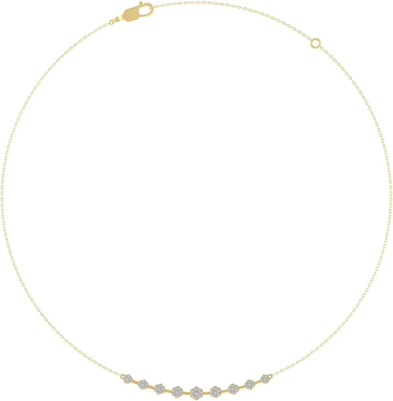 14K Gold Round Diamond Pendant With Silver Chain Necklace (3/4 cttw, I-J Color, I2-I3 Clarity) 18"