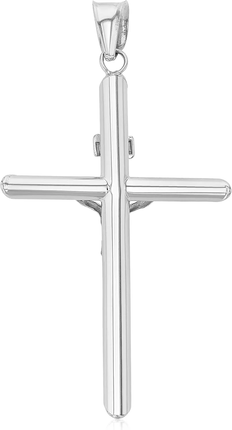 14K REAL Gold Crucifix Cross Pendant Religious Charm For Necklace or Chain