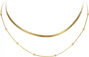 14k Silver/Gold Plated Necklace for Women, Dainty Adjustable Chain Necklaces for Women, Personalized Choker Necklace Gift for Women, Teen Girls