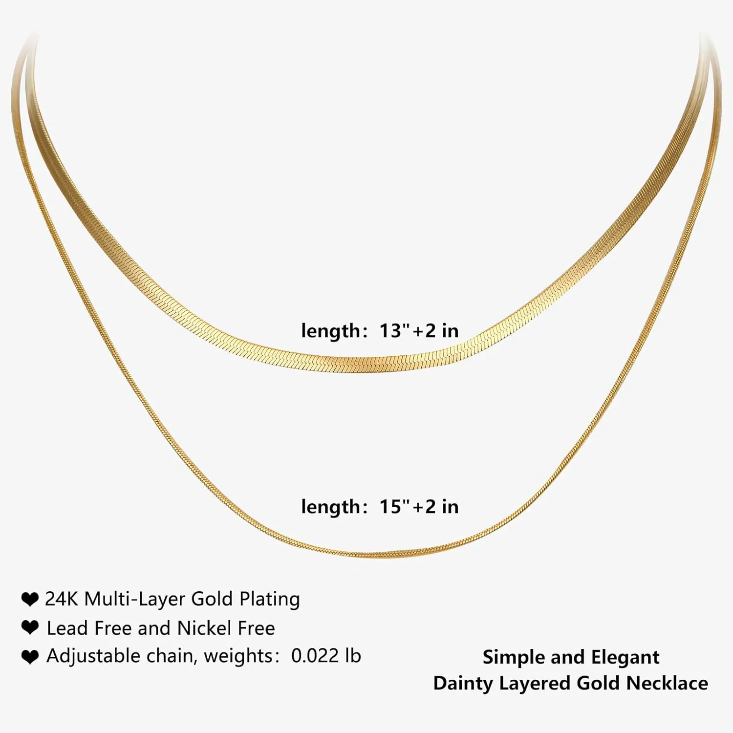 14k Silver/Gold Plated Necklace for Women, Dainty Adjustable Chain Necklaces for Women, Personalized Choker Necklace Gift for Women, Teen Girls