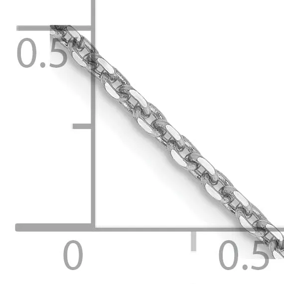 14k White Gold 1.65mm Solid D.C Cable Chain