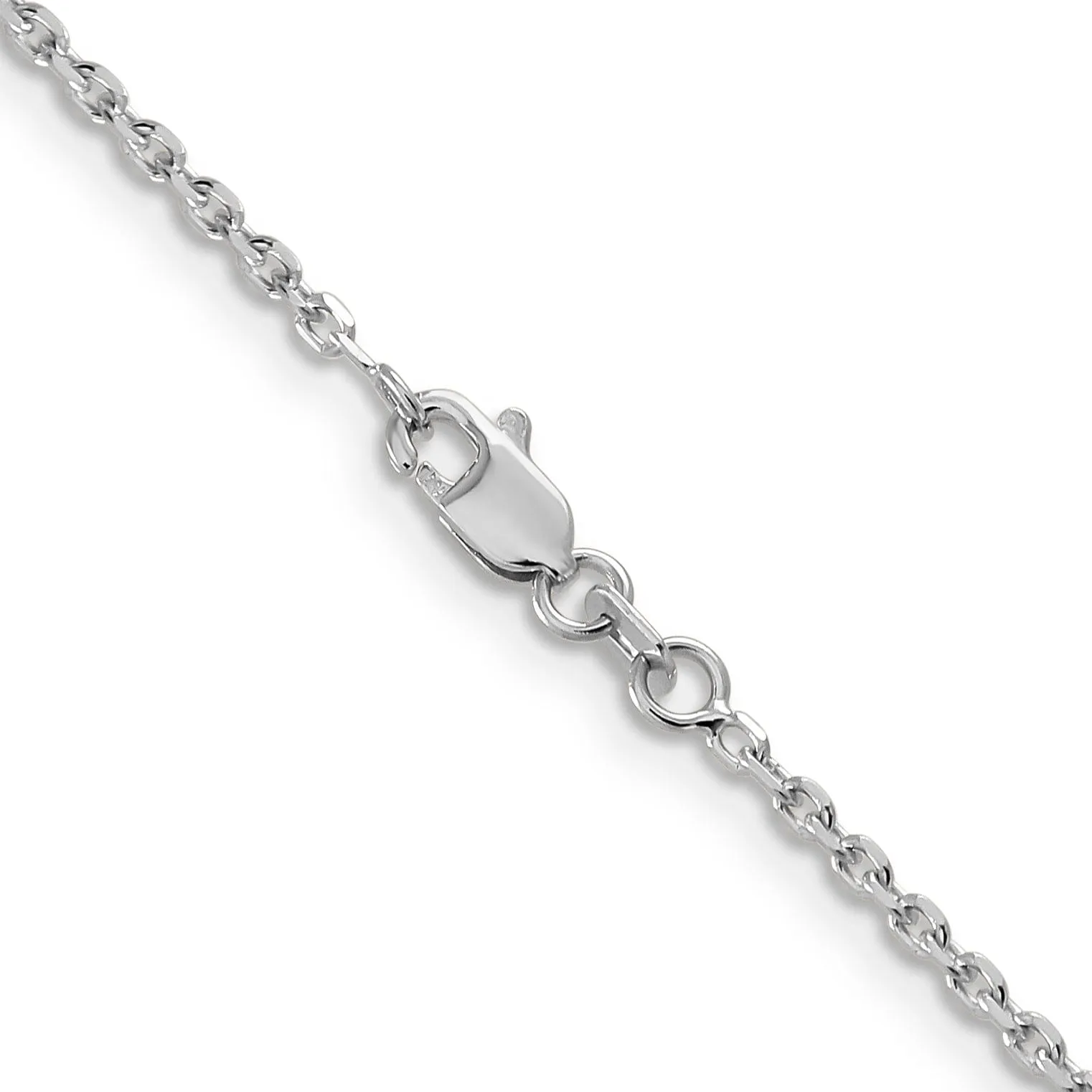 14k White Gold 1.65mm Solid D.C Cable Chain