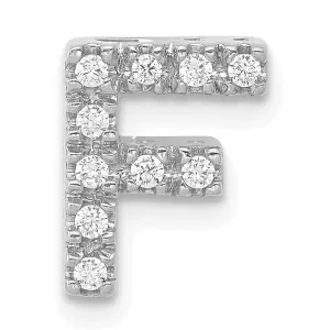 14K White Gold Diamond 0.1-CT Letter F Initial Charm Pendant 14K White Gold Diamond 0.1-CT Letter F Initial Charm Pendant