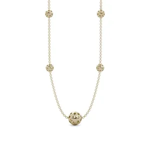 14K Yellow Gold Five Pickleball Necklace