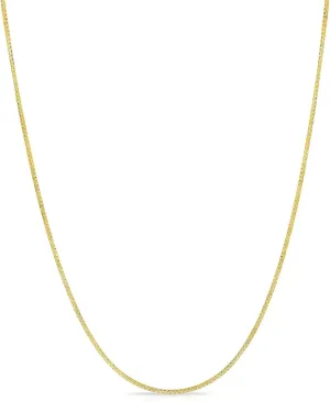 14k Yellow Gold Solid Box Chain Necklace for Women Jewelry with Lobster Clasp