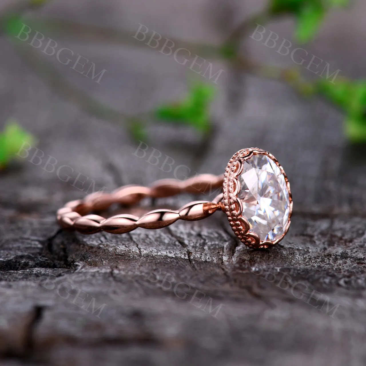 1.5 Carat Unique Moissanite Engagement Ring Marquise Shaped Design Band