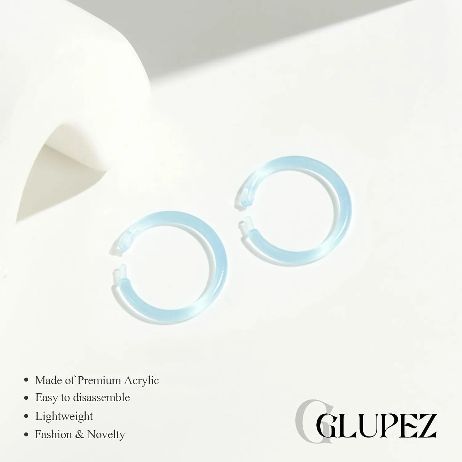 16G 20G Nose Septum Rings Acrylic Nose Nostril Hinged Hoop Ring Flexible Nose Rings Retainer Earring Clicker Helix Cartilage Piercing Jewelry for Women Men 8MM 10MM