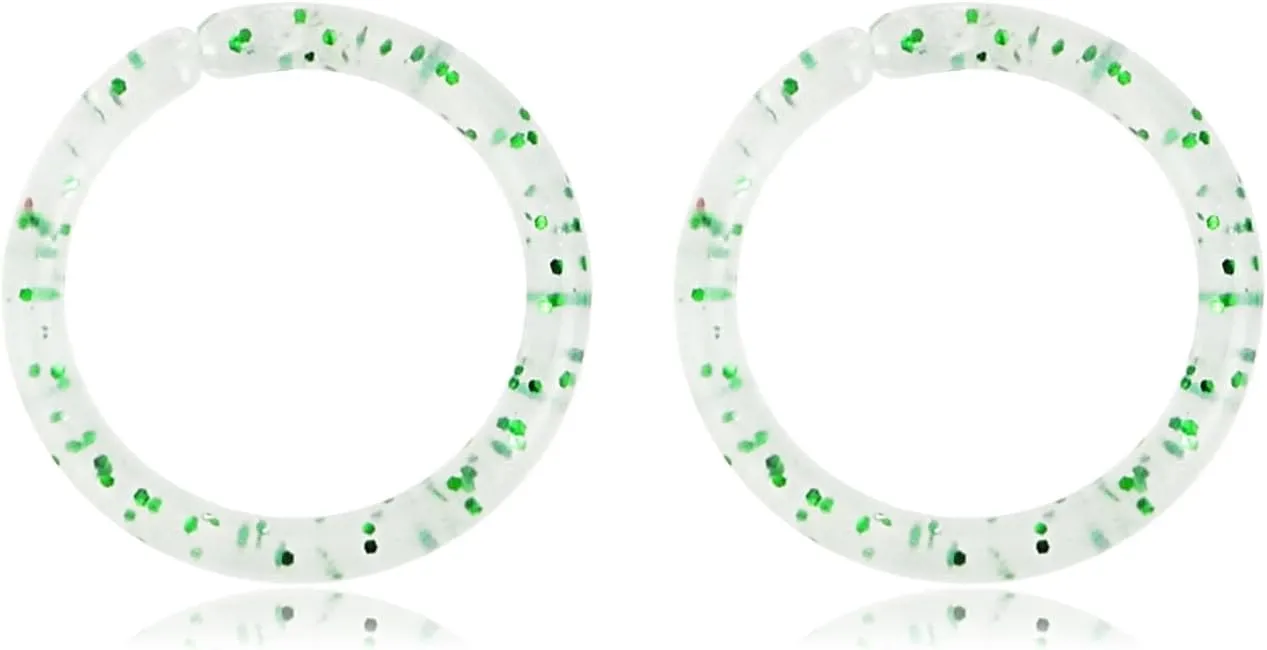 16G 20G Nose Septum Rings Acrylic Nose Nostril Hinged Hoop Ring Flexible Nose Rings Retainer Earring Clicker Helix Cartilage Piercing Jewelry for Women Men 8MM 10MM