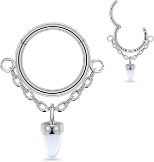 16G Halloween Devil Angel Bat Nose Septum Rings Cartilage Earring Stainless Steel Septum Piercing Jewelry Hoop Nose Rings Cartilage Earrings Goth Punk Costumes Accessories for Women