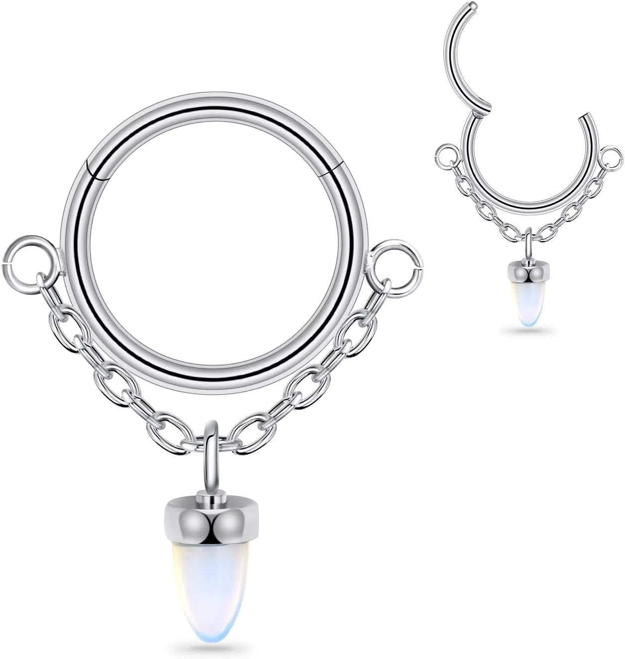 16G Halloween Devil Angel Bat Nose Septum Rings Cartilage Earring Stainless Steel Septum Piercing Jewelry Hoop Nose Rings Cartilage Earrings Goth Punk Costumes Accessories for Women