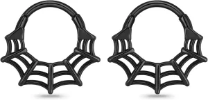 16G Spider Web Cartilage Earring Halloween Septum Rings Goth Punk Unique Earrings Ear Helix Piercing earrings Gothic Jewelry Costumes Accessories for Women Men