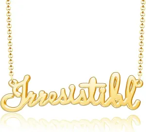 18k Gold Plated Name Necklace Personalized Jewelry Inspirational Word Necklace Custom