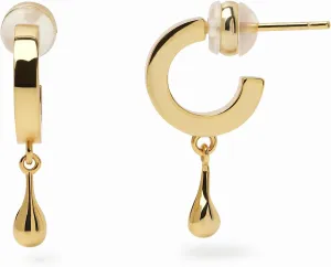 18K Gold Plated Sterling Silver Posts Heart Charm Hook Earrings for Women | Love Drop Dangle Origin Design Earrings