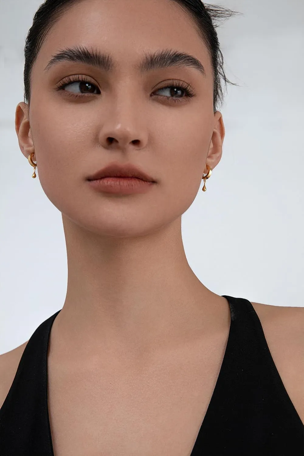 18K Gold Plated Sterling Silver Posts Heart Charm Hook Earrings for Women | Love Drop Dangle Origin Design Earrings