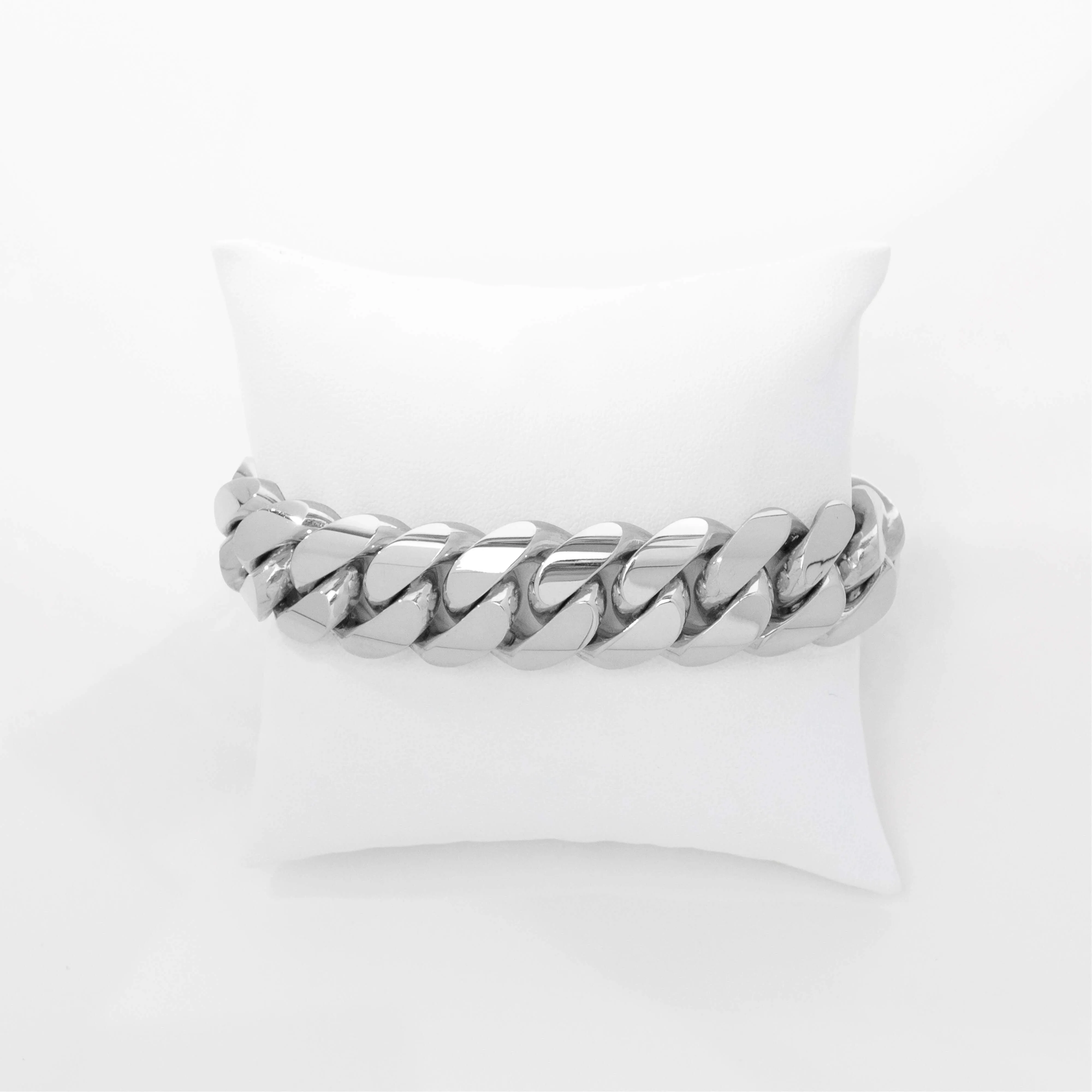 18mm Silver Cuban Link Bracelet – Handcrafted in 950 Silver