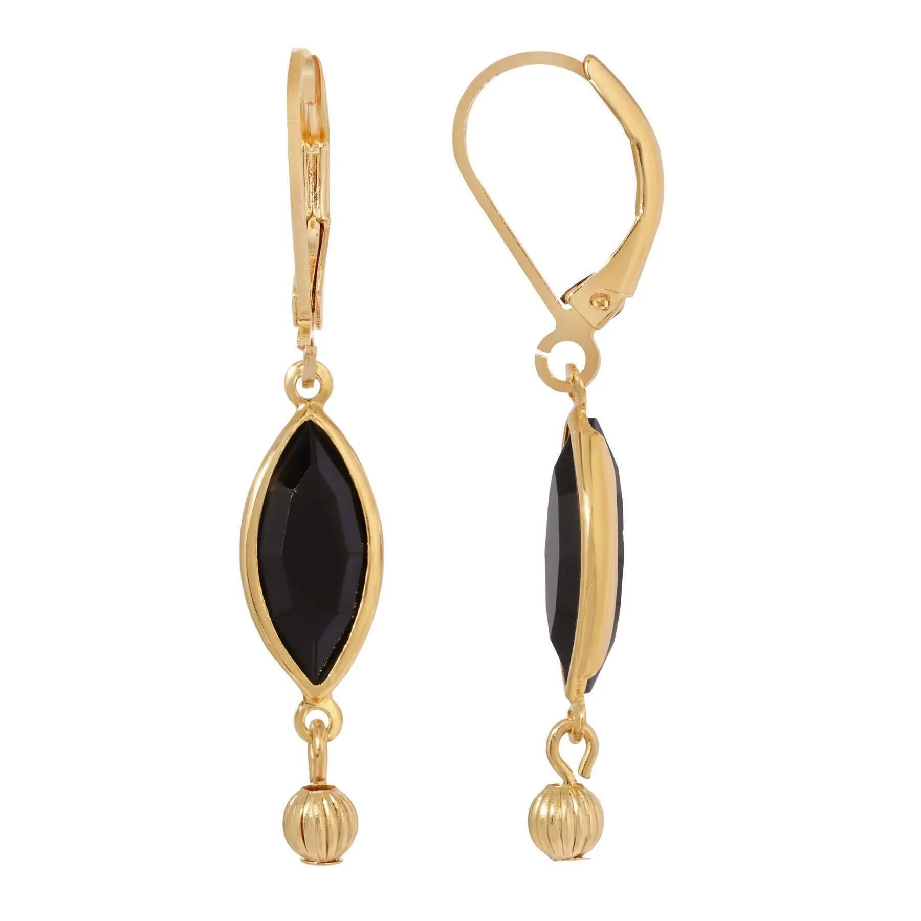 1928 Jewelry Euro Crystal Fluted Bead Drop Earrings