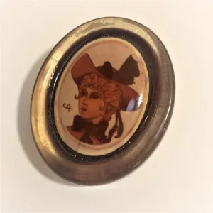 1960's Lucite Lady Head Brooch