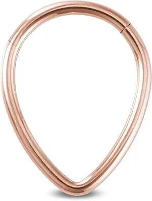 1PC 1.2mm(16g) Silver Diameter 8mm Septum Hinged Nose Hoop Tragus Orbital Cartilage Jewelry 316L Stainless Steel Hypoallergenic Earring Conch Ring Piercing Jewelry Droplet Shape