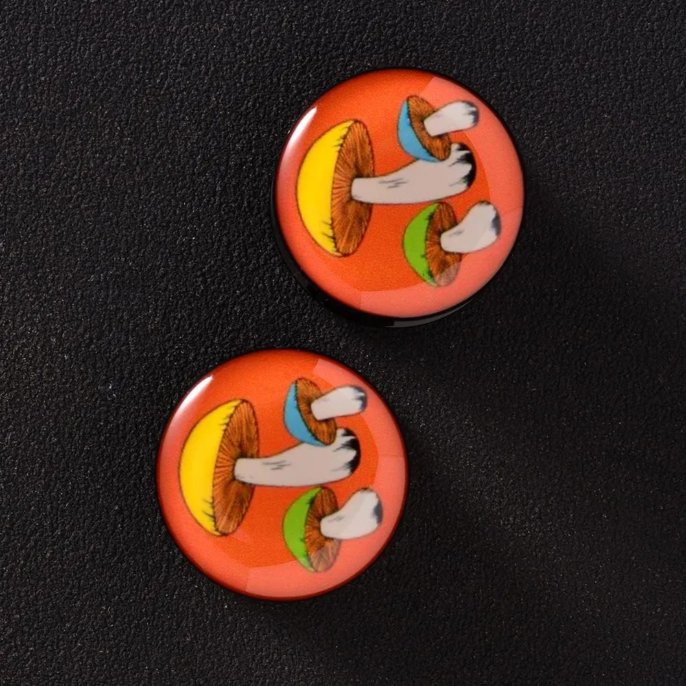 2 PCS Resin Acrylic Unique Heart Ear Tunnels and Plugs Body Piercing Jewelryfor Women Men Gift