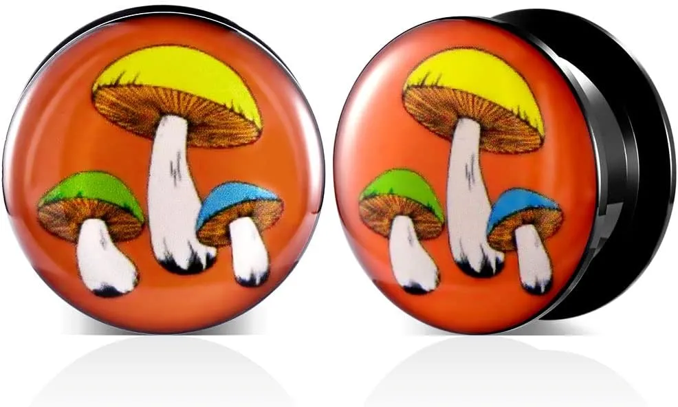 2 PCS Resin Acrylic Unique Heart Ear Tunnels and Plugs Body Piercing Jewelryfor Women Men Gift