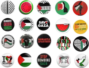 20PCS Free Palestine Pin Button Keffiyeh Pin Badge Lapel National Country Palestine Flag Enamel Badge Pattern Brooch