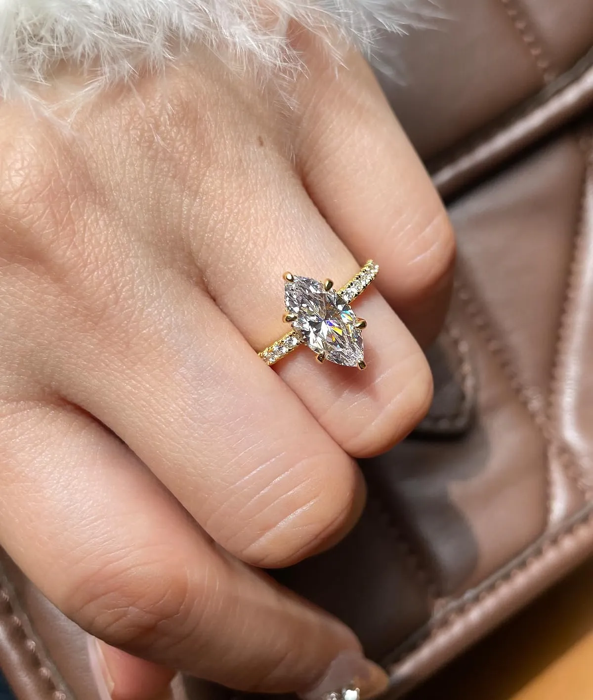 2CT/3.5CT Solitaire Elongated Marquise Cut Engagement Ring for Women, Simulated Diamond Promise Ring in 925 Sterling Silver