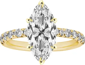 2CT/3.5CT Solitaire Elongated Marquise Cut Engagement Ring for Women, Simulated Diamond Promise Ring in 925 Sterling Silver