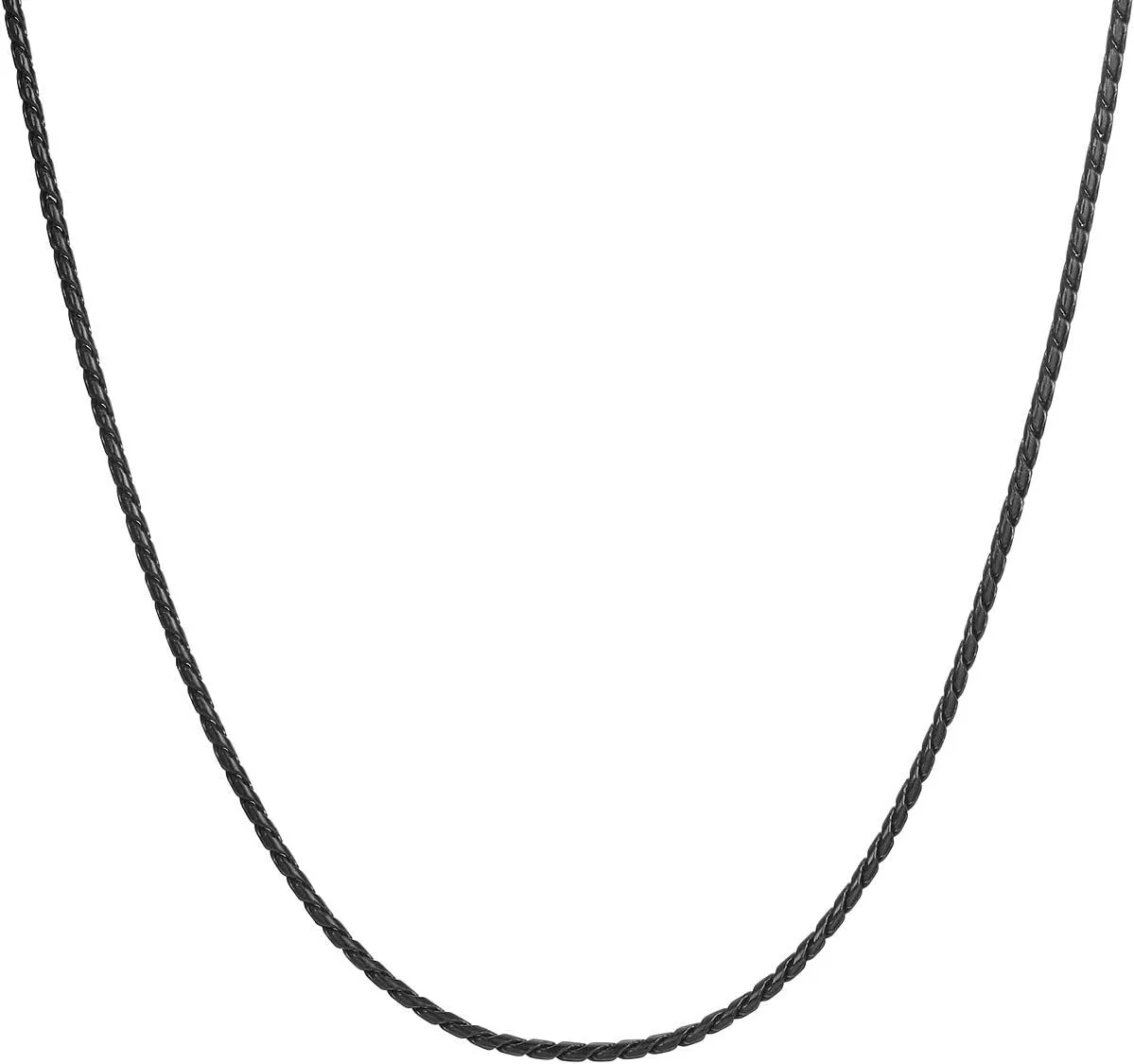 2mm Titanium Steel Unique Black Snake Chain Necklace for Men and Women, Twist Mens Chain