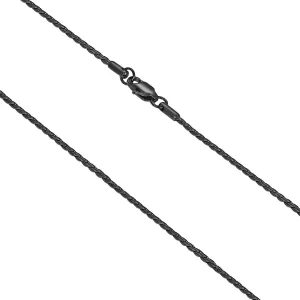 2mm Titanium Steel Unique Black Snake Chain Necklace for Men and Women, Twist Mens Chain