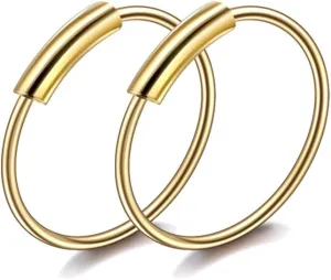 2PC 0.6mm(22G) Silver Diameter 6mm Septum Nose Hoop Tragus Cartilage Jewelry 316L Stainless Steel Hypoallergenic Earring Conch Ring Piercing Jewelry for Women And Men