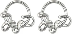2Pcs 16G Silver Snake Septum Rings for Women Men 316L Surgical Steel Septum Jewelry 8mm Hoop Nose Rings Cartilage Earrings Simple Body Piercing Jewelry