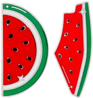2pcs Cute Watermelon Enamel Lapel Pins - Fun Fruit Brooches for Clothing, Hats, Bags - Zinc Alloy, Red, 1.25x0.62x0.39in - Perfect for Parties, Gatherings, Daily Wear