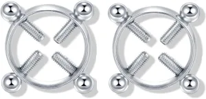 2pcs Fake Nipple Rings For WomenSurgical Steel Nipple Rings Cubic Zirconia Body Jewelry Shield Barbell Ring Bar Body Jewelry For Women
