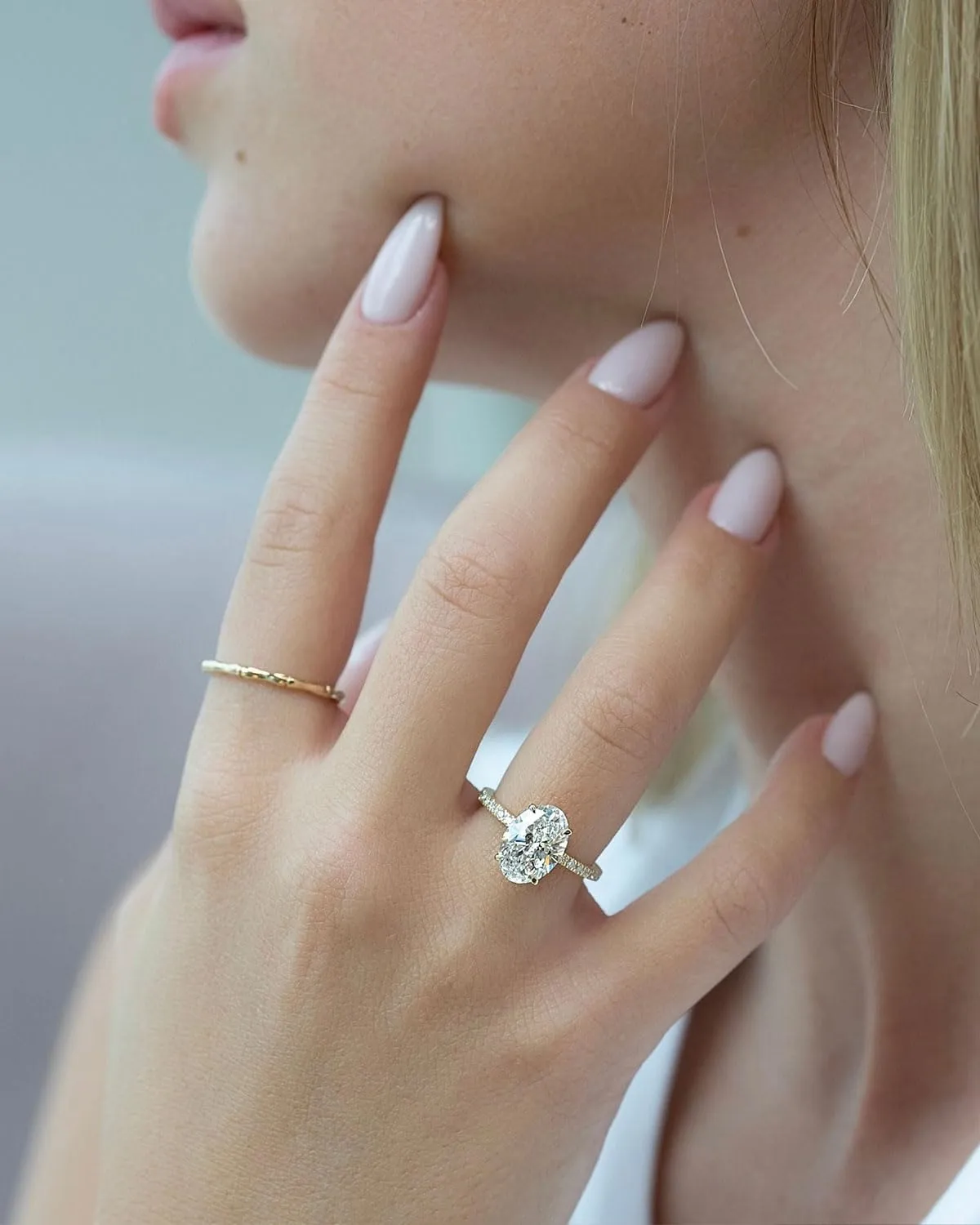 3.5CT Oval Cut Engagement Rings for Women,Simulated Diamond Ring,925 Sterling Silver 18K Yellow/White Gold Plated Promise Ring