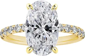 3.5CT Oval Cut Engagement Rings for Women,Simulated Diamond Ring,925 Sterling Silver 18K Yellow/White Gold Plated Promise Ring