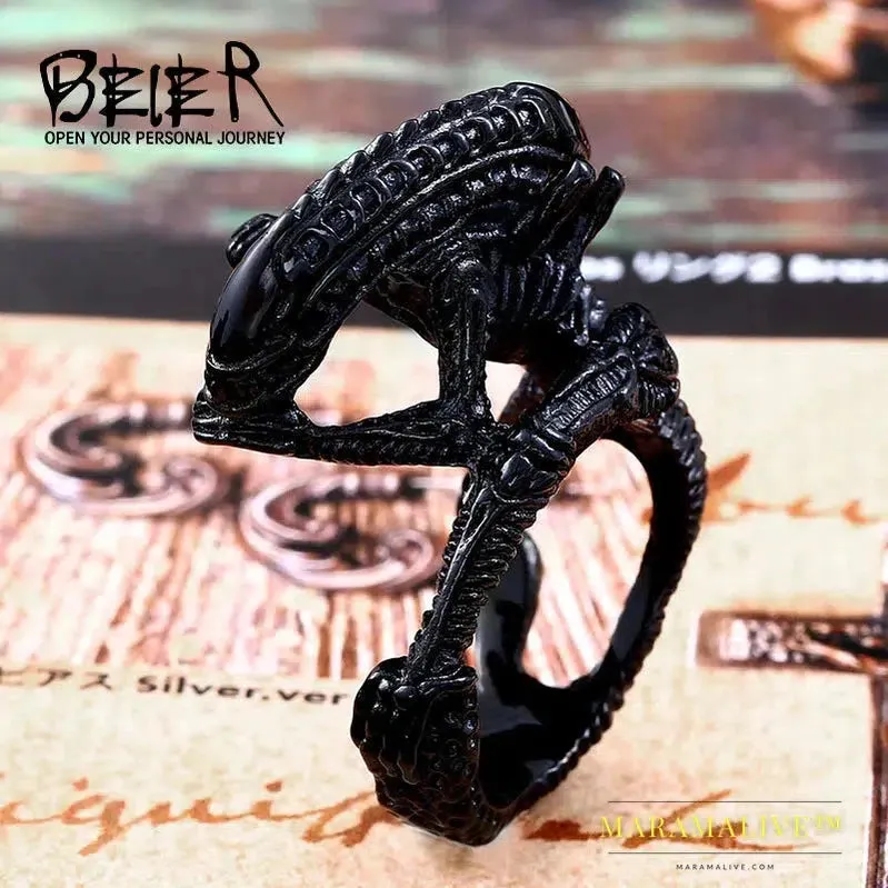 3D Alien Predator Finger Gold color Rings For Men Gothic Style Movie Unique Hot sell Jewerly Gift