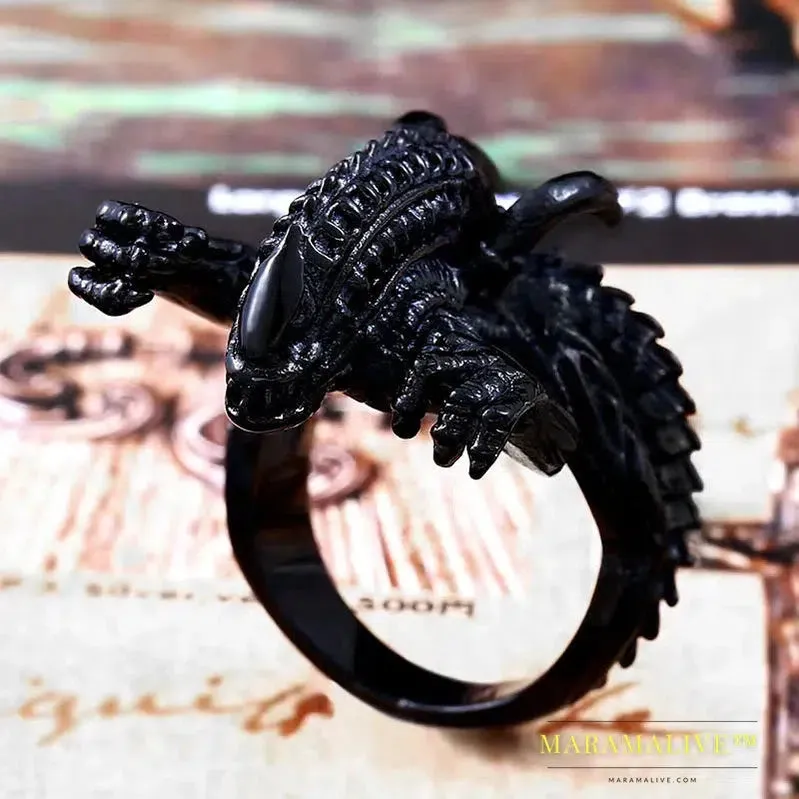 3D Alien Predator Finger Gold color Rings For Men Gothic Style Movie Unique Hot sell Jewerly Gift