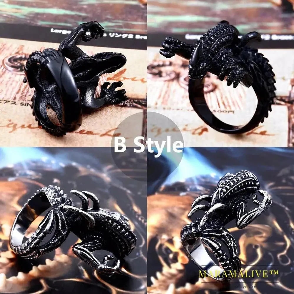3D Alien Predator Finger Gold color Rings For Men Gothic Style Movie Unique Hot sell Jewerly Gift