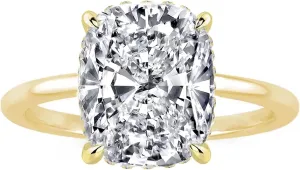 4CT/4.5CT Elongated Cushion Cut Engagement Rings for Women, Simulated Diamond Ring, 925 Sterling Silver 18K White/Yellow Gold Plated Promise Ring