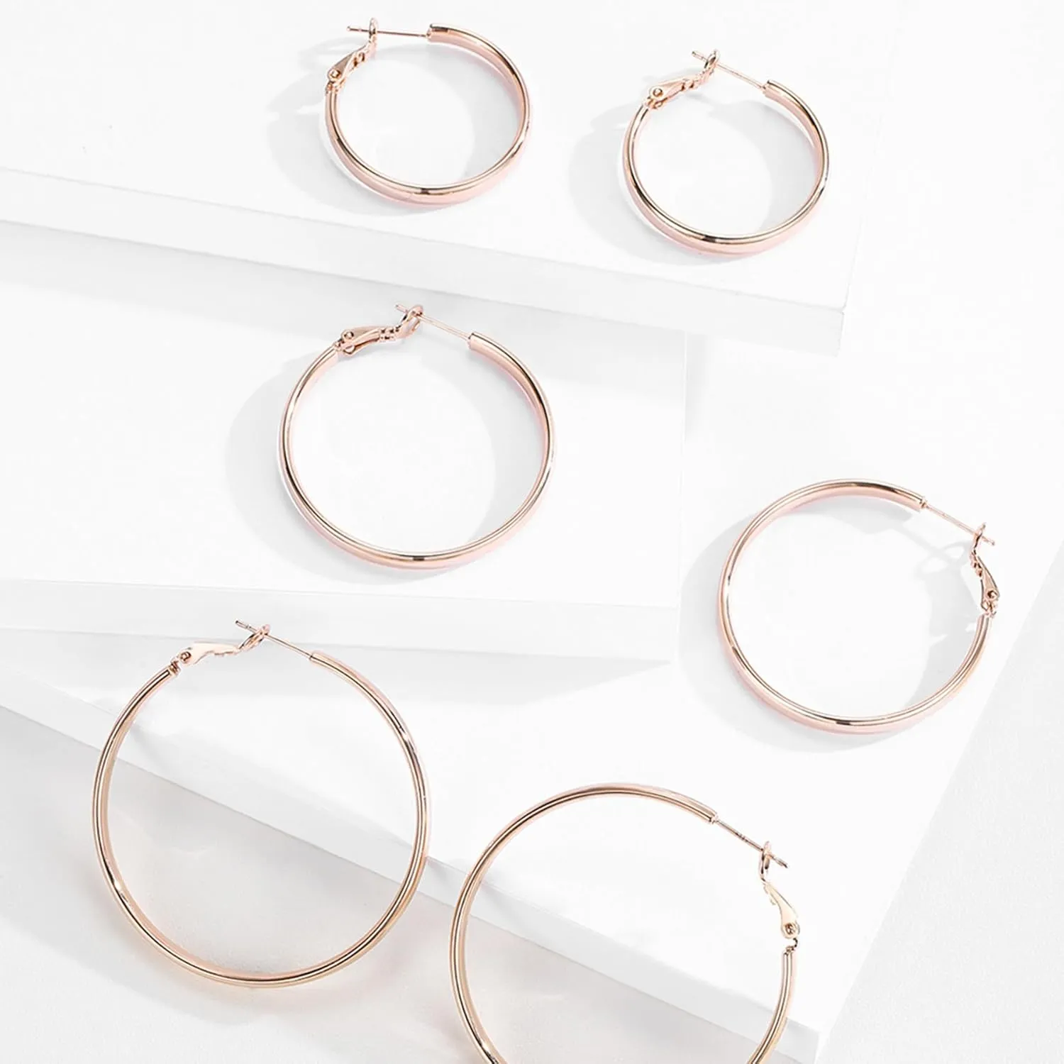 4mm Wide Large Gold Hoop Earrings for Women - 14k Real Gold Plated Big Flat Hoops Earrings - Lightweight&Hypoallergenic Trendy Thick Hoop Earrings Jewelry Gift for Women