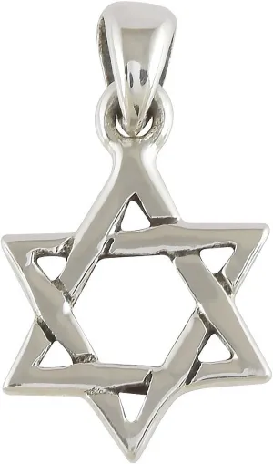 925 Sterling Silver Classic Simple Unisex Jewish Star of David Pendant