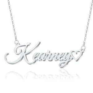 925 Sterling Silver Custom Name Necklace with Heart Personalized Customized Pendant Jewelry Gifts For Women